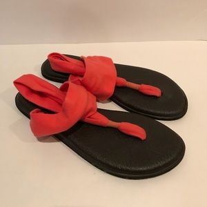 Sanuk Pink Yoga Sling Flip Flops 10